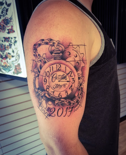 Explore shaded tattoo sleeve ideas, creative tattoo ideas in Edinboro, available at No Regrets Tattoo (Appointment Only)