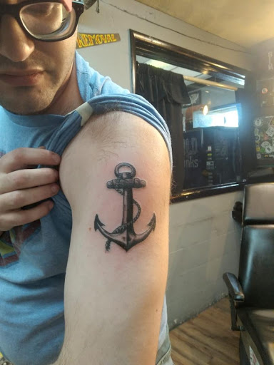 Explore chest arm tattoo ideas, creative tattoo ideas in Greenville, available at Darke Wave Tattoo