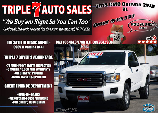 Used Car Dealer «Triple 7 Auto Sales», reviews and photos, 3905 El Camino Real, Atascadero, CA 93422, USA