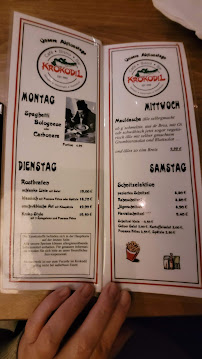 Menu / carte de Krokodil à Rottenburg