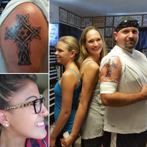 Explore red tattoo ideas, creative tattoo ideas in Elko, available at Custom Tattoos and Body Piercing Studio