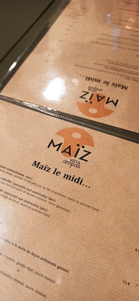 Maïz à Paris menu