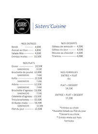 Sisters'Cuisine à Villejust carte