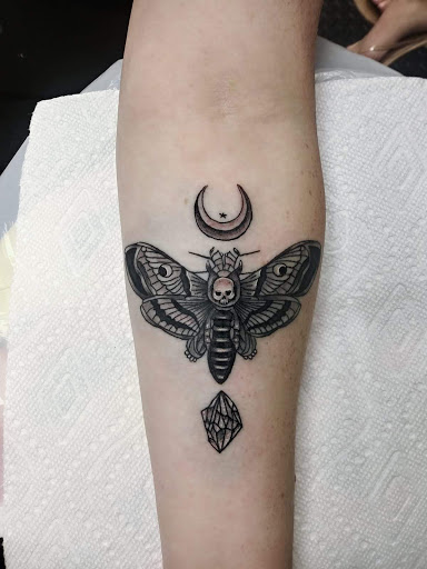 Explore bull riding tattoo ideas, creative tattoo ideas in Groves, available at Billet Tattoo Studio