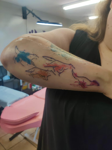 Explore female calf tattoo ideas, creative tattoo ideas in Osceola, available at Valley Of The Inkd