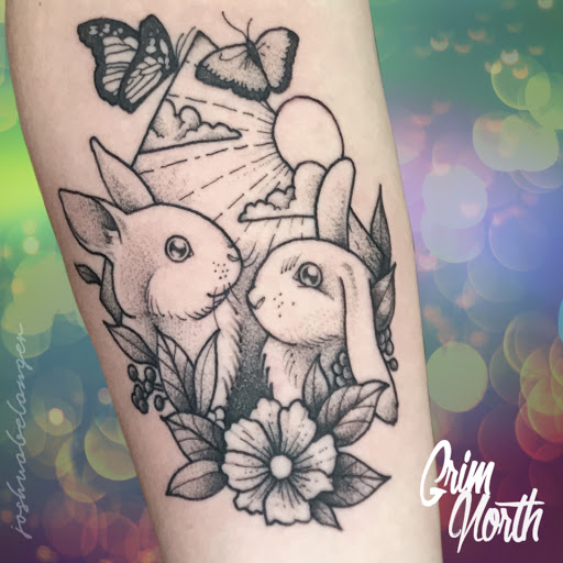 Explore small flower tattoo ideas, creative tattoo ideas in Portsmouth, available at Grim North Tattoo and Piercing