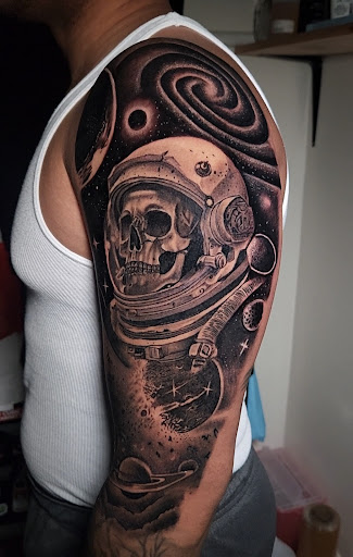 Explore ac dc tattoo ideas, creative tattoo ideas in New York, available at 24K TATTOOS
