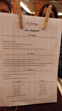 La Fresque à Paris menu