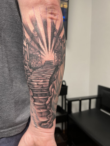 Explore frenchie tattoo ideas, creative tattoo ideas in Adrian, available at Good Life Tattoo Co.