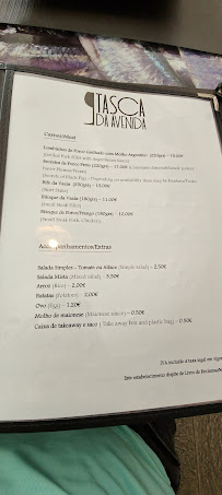 Tasca da Avenida à Setúbal carte