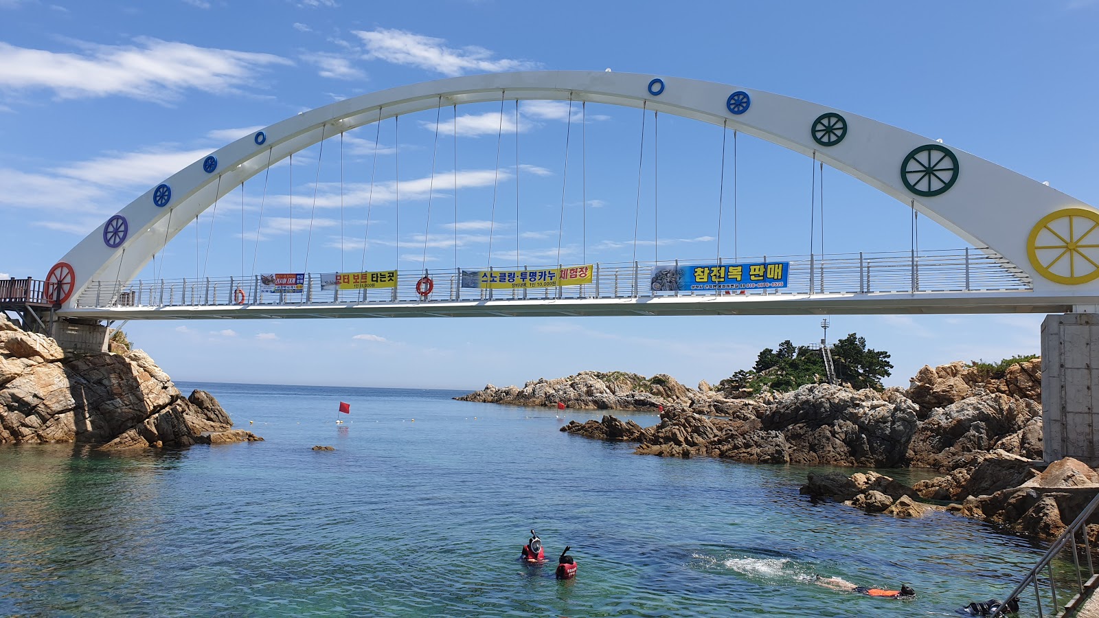 Photo of Yonghwa Beach and the settlement