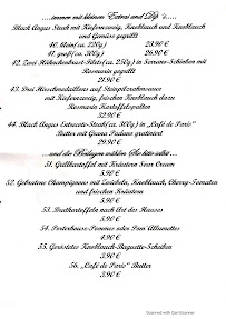 Menu du Restaurant Ratsstuben à Goslar