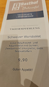 Rasthof Zur Schneifel GmbH à Olzheim menu