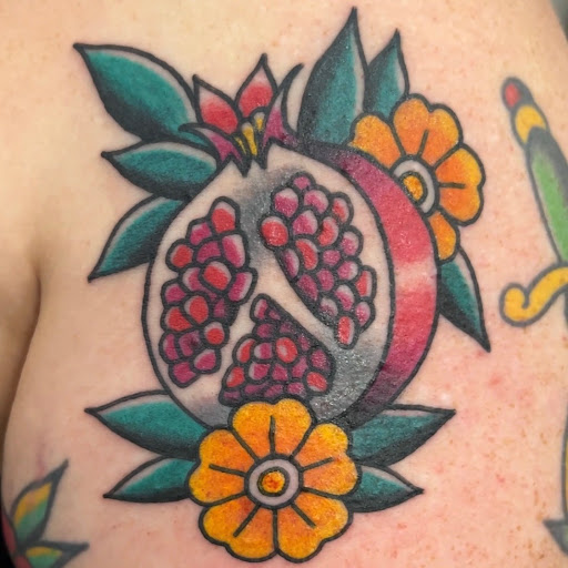 Explore mens thigh tattoo ideas, creative tattoo ideas in Fort Collins, available at Linden Street Tattoo Company