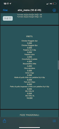 Restauration rapide TBG Burger & fries à Buccinasco (le menu)