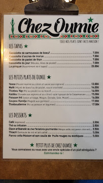 Restaurant africain Chez Oumie à Villenave-d'Ornon (le menu)