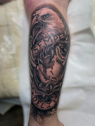 Explore purple heart tattoo ideas, creative tattoo ideas in Idaho Falls, available at Olson Ink Studios