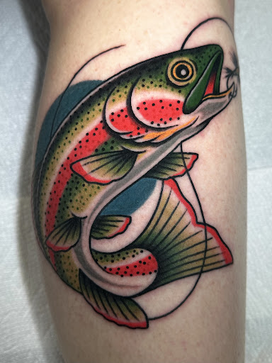 Explore back of knee tattoo ideas, creative tattoo ideas in Wooster, available at Studio Vitruvius Tattoo