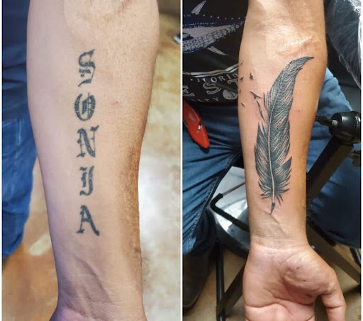 Explore his her matching tattoos ideas, creative tattoo ideas in Laredo, available at Tinta Sagrada Tattoos & Supplies