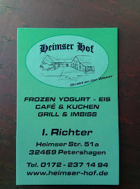 Restaurant de hamburgers Heimser Hof à Petershagen (la carte)