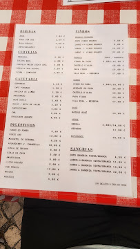 Menu / carte de Tasca do Xico à Sintra