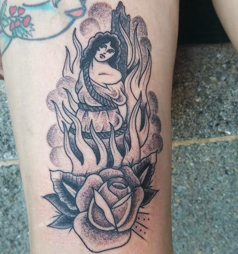 Explore fishing tattoo ideas for females, creative tattoo ideas in Easley, available at Peach Pit Tattoo