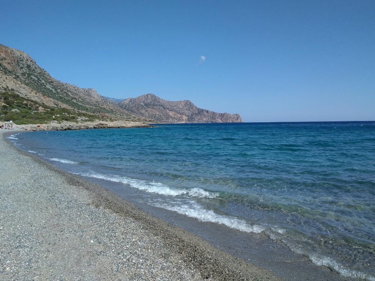 Photo of Ammoudia beach with turquoise pure water surface