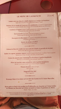 Restaurant Le Laurencin à Lyon (le menu)
