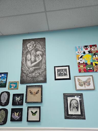 Explore amethyst tattoo ideas, creative tattoo ideas in Abingdon, available at Lone Sparrow Tattoo Shop