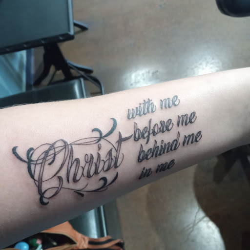 Explore paintbrush tattoo ideas, creative tattoo ideas in Albuquerque, available at Archetype Tattoo Studio