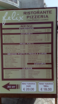 Restaurant Felix Ristorante-Pizzeria à Porto Cesareo (la carte)