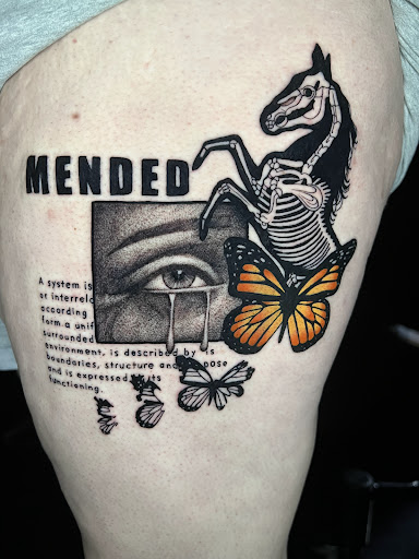 Explore curly hair tattoo ideas, creative tattoo ideas in Waxahachie, available at Satori Tattoo Collective