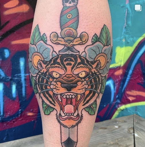 Explore side face tattoo ideas, creative tattoo ideas in Savannah, available at Tramp Art Studios