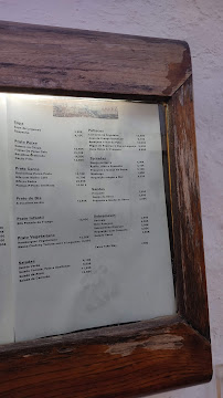 Xarez à Monsaraz menu