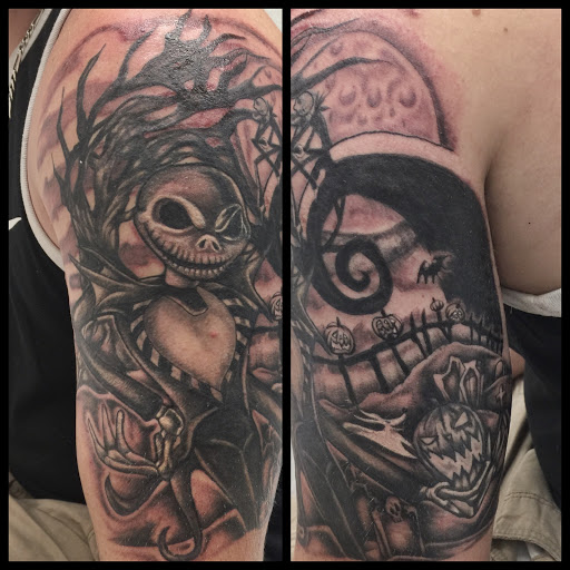 Explore tattoo ideas for men leg, creative tattoo ideas in Peterborough, available at Eternal Alchemy Tattoo