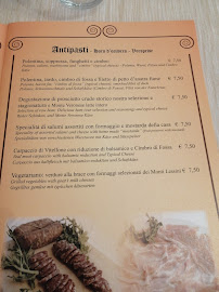 Restaurant Antica Trattoria Bellinazzo à Villa Bartolomea (le menu)