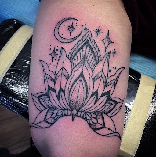 Explore womens chest tattoo ideas, creative tattoo ideas in Madera, available at Sea Wolf Tattoo