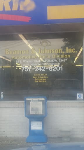 Auto Parts Store «NAPA Auto Parts - Beamon & Johnson Inc», reviews and photos, 62 E Windsor Blvd, Windsor, VA 23487, USA