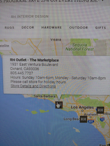 Interior Designer «Restoration Hardware Outlet», reviews and photos, 910 Camarillo Center Dr #844, Camarillo, CA 93010, USA
