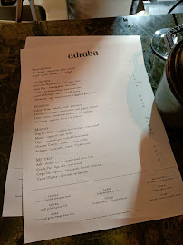 adraba à Paris menu