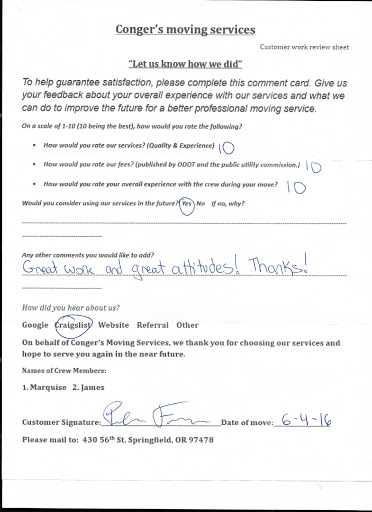 Moving and Storage Service «Congers Moving Services ODOT#165666», reviews and photos, 430 56th St, Springfield, OR 97478, USA