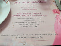 Restaurant de type buffet Au Bon Accueil à Carquefou (le menu)