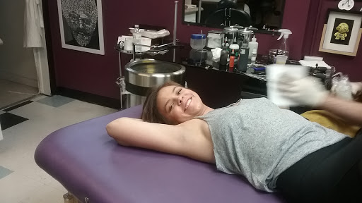 Explore flamingo tattoo ideas, creative tattoo ideas in Milwaukee, available at Bay Street Tattoo Co.