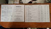 Kokoya à Paris menu