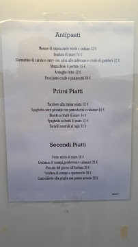 Menu du Ristorante Marea à Marina di Pietrasanta