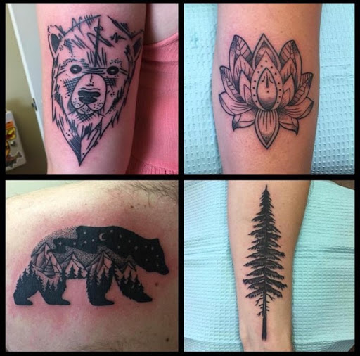 Explore cover up tattoo ideas female leg, creative tattoo ideas in Bozeman, available at East Main Ink
