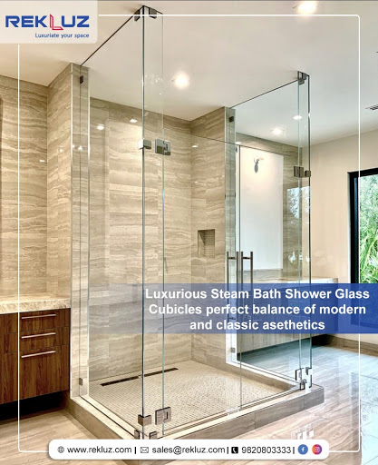 Bathroom Glass Shower Enclosure, Glass Bathroom, Rekluz Frameless, Sliding Enclosures