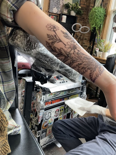Explore male inner bicep tattoo ideas, creative tattoo ideas in Davenport, available at The Silver Key
