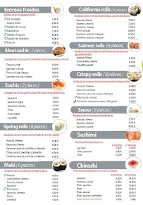 Menu / carte de Couleur sushi La Teste-de-buch à La Teste-de-Buch