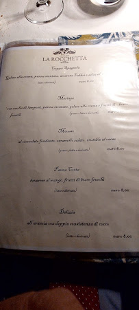 Menu / carte de Ristorante La Rocchetta à Rivalta Trebbia